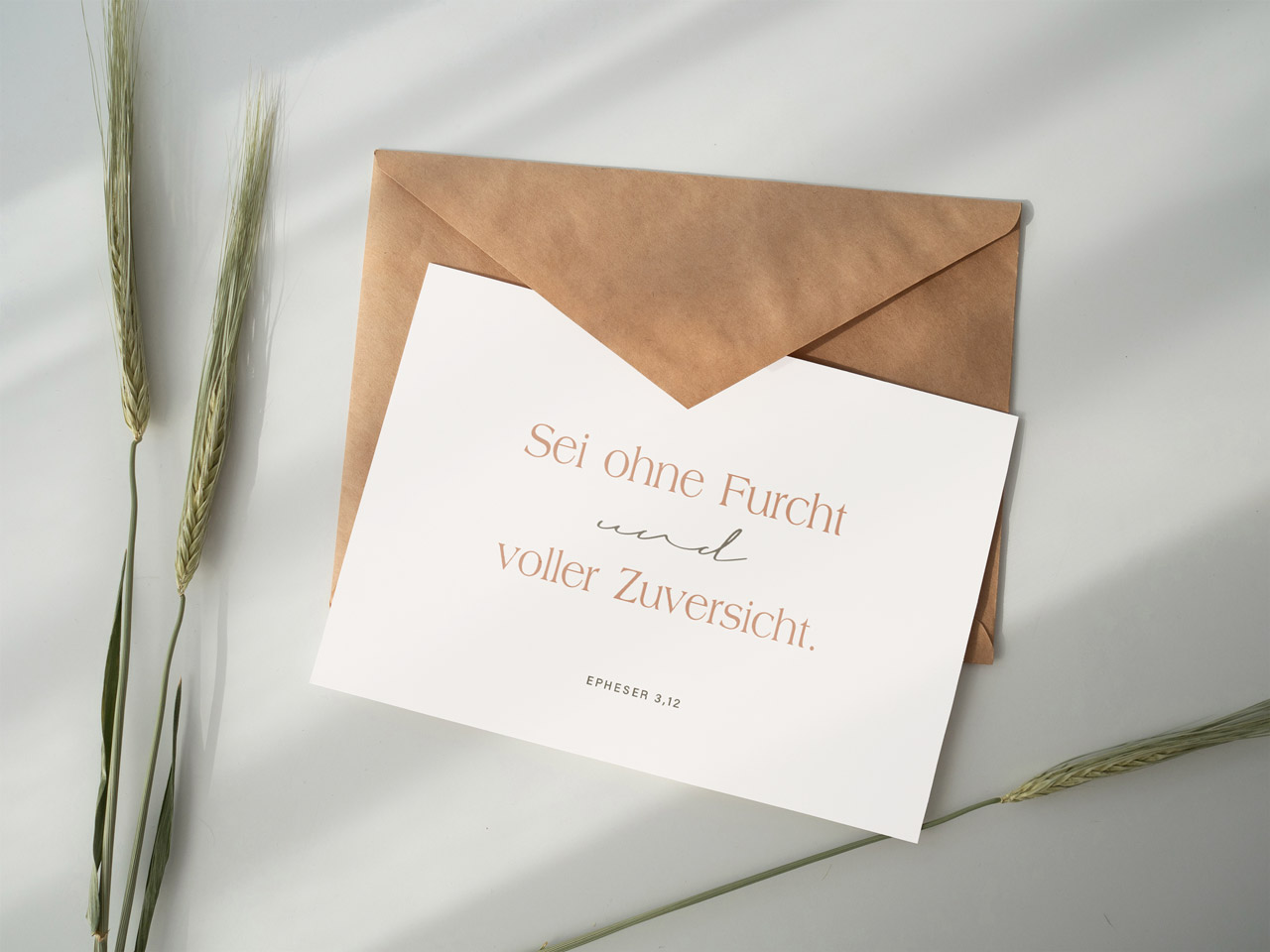 Faltkarte Sei ohne Furcht und voller Zuversicht -  (17 x 11,5 cm)
