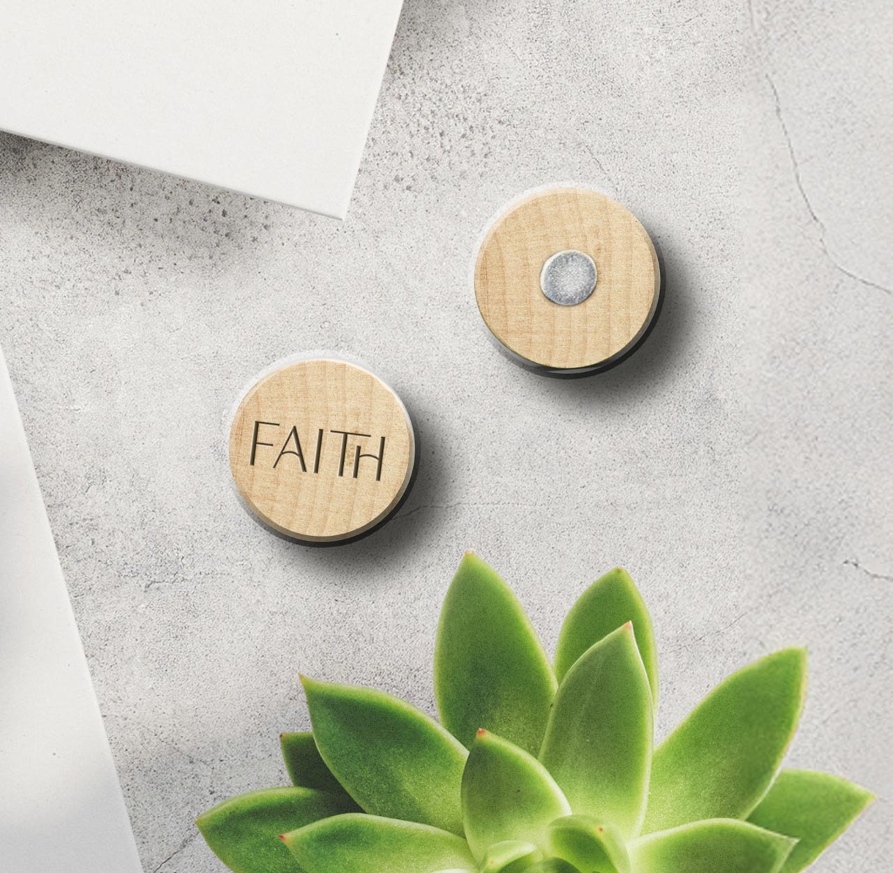 Holzmagnete Faith
