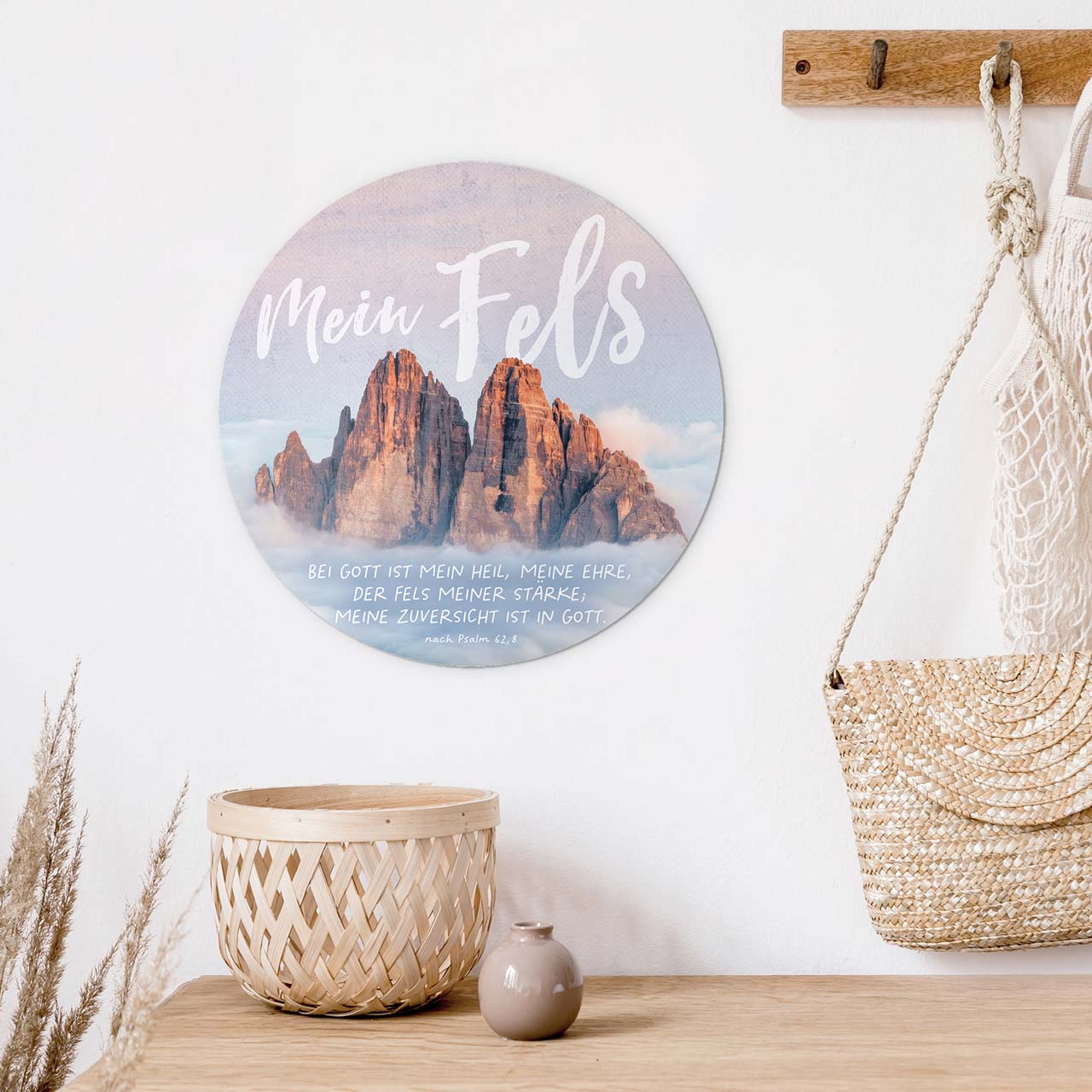Wandschmuckbild Fels 25 cm -  (25 cm Durchmesser)