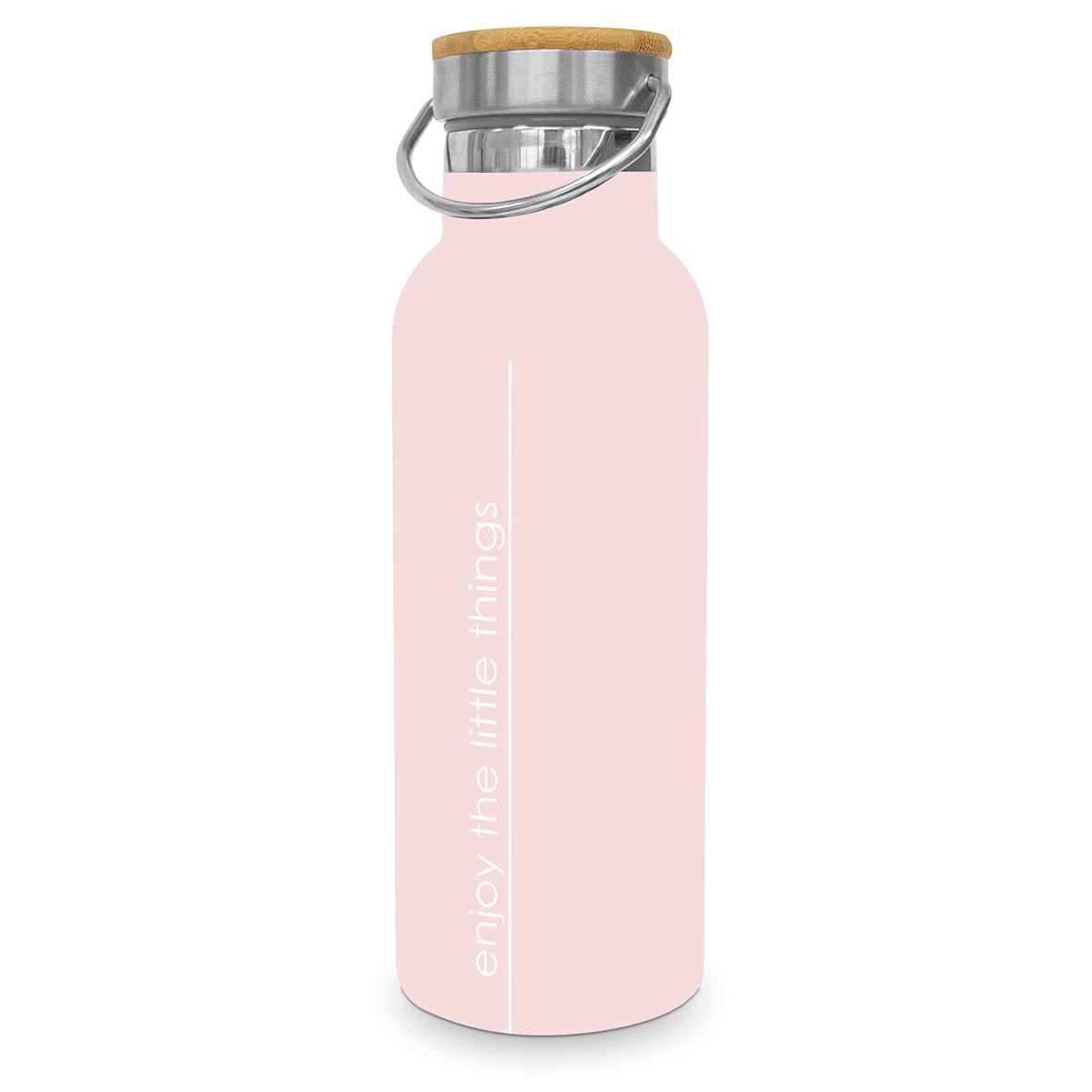 Edelstahl-Isolierflasche 'rose' -  (7 x 7 x 22 cm)