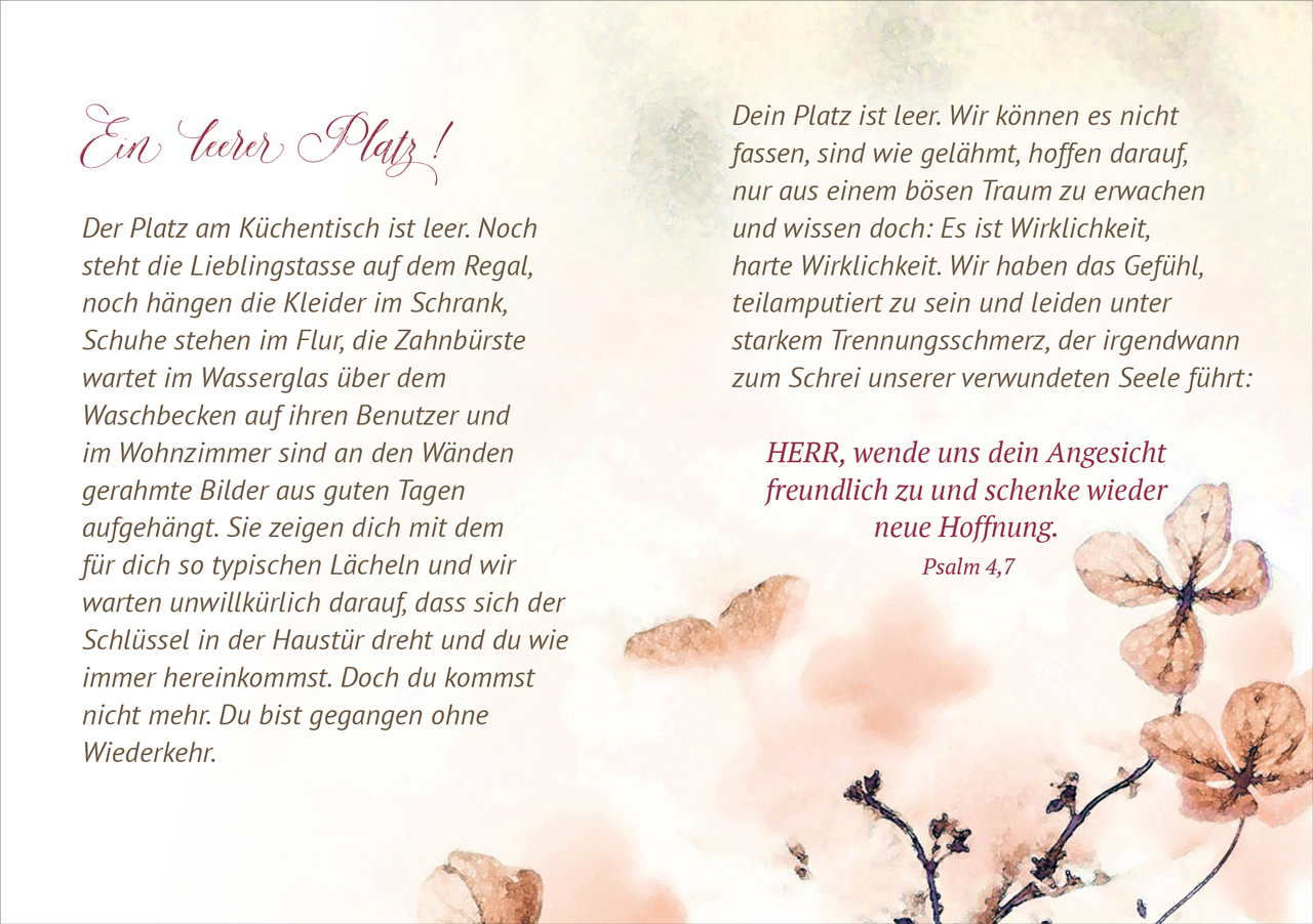 Grußheft - Mit Hoffnung leben -  Anlass: Trost Autor: Erich Remmers (10,5 x 14,8 cm)