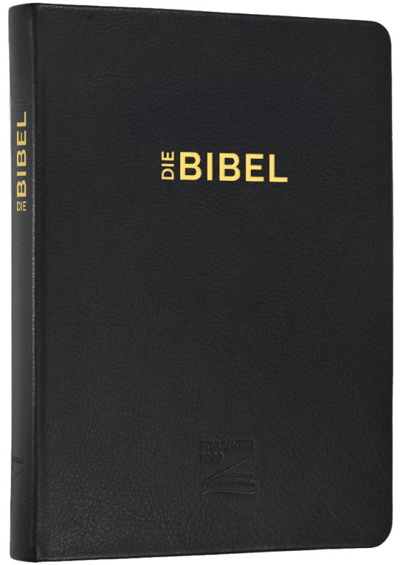 Schlachter 2000 Bibel – Schreibrandausgabe (flexibler Leder-Umschlag, schwarz) -  - Softcover - Leder 5. Auflage (17,2 x 24 x 3,2 cm)