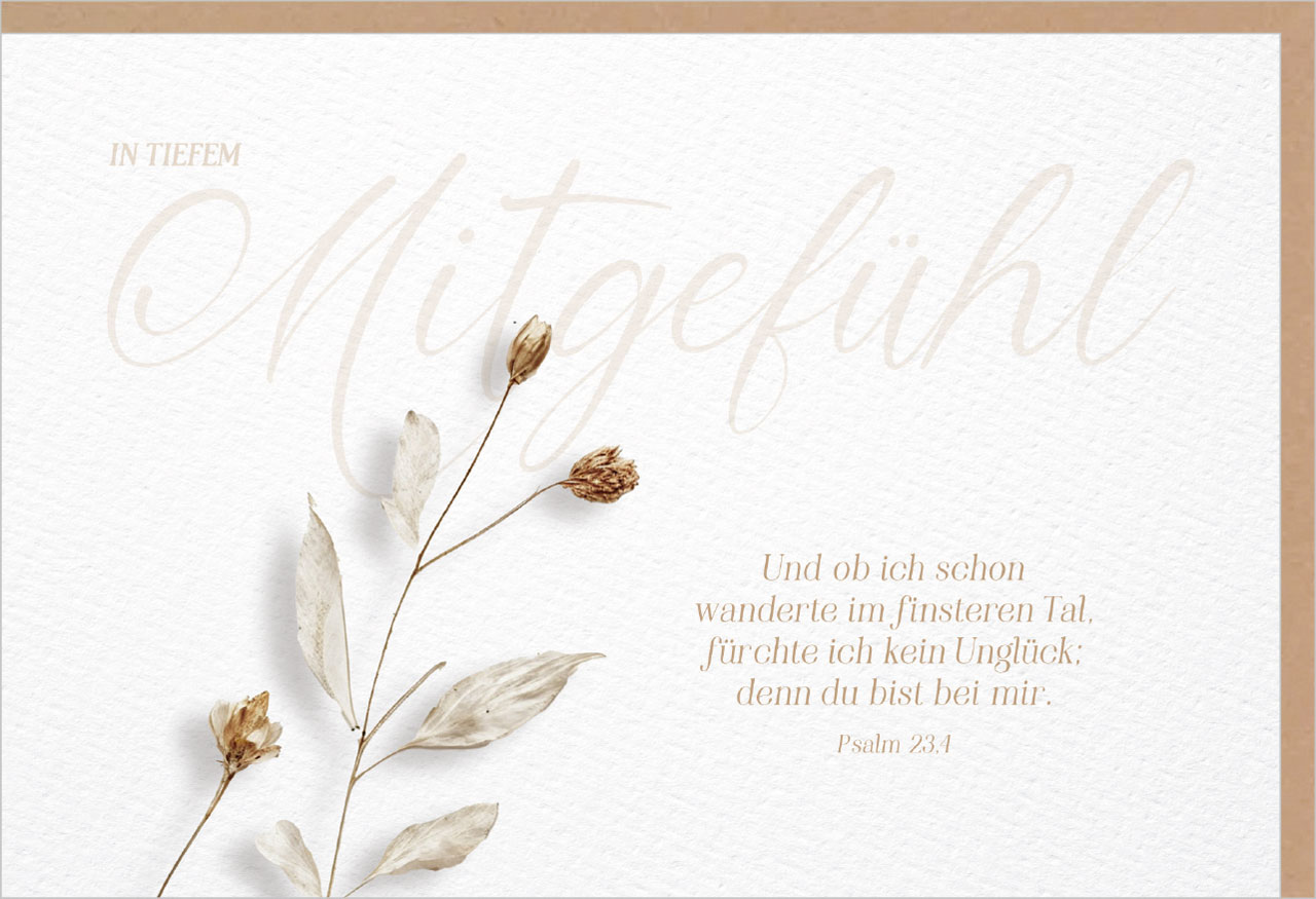 Faltkarte Trauer Mitgefühl