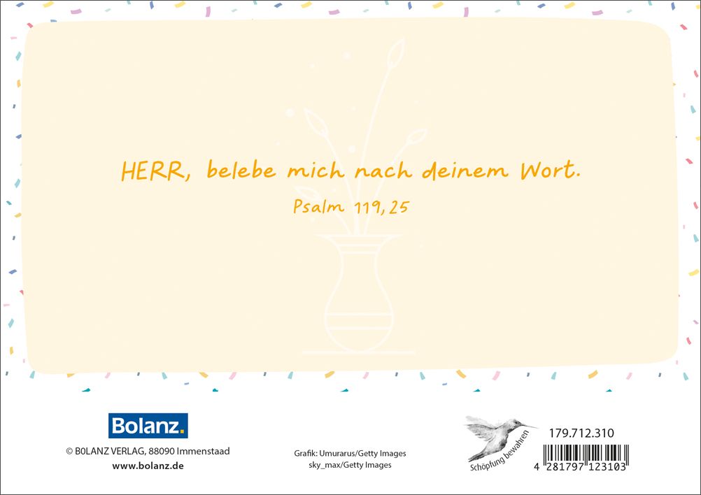 Faltkarte Segenswünsche für Dich -  Anlass: Geburtstag (17 x 12 cm)