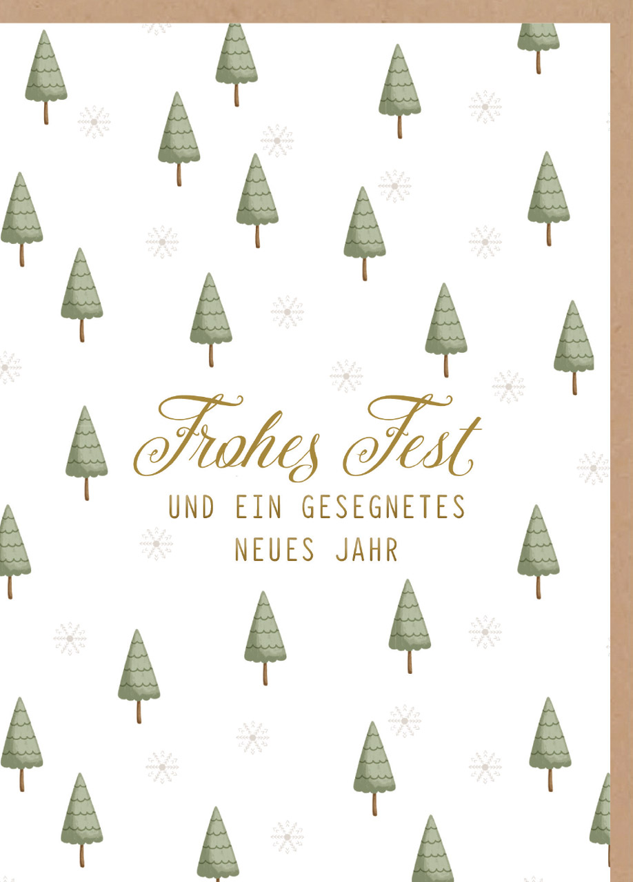 Faltkarte Weihnachten Bäumchen -  Anlass: Weihnachten (12 x 17 cm)
