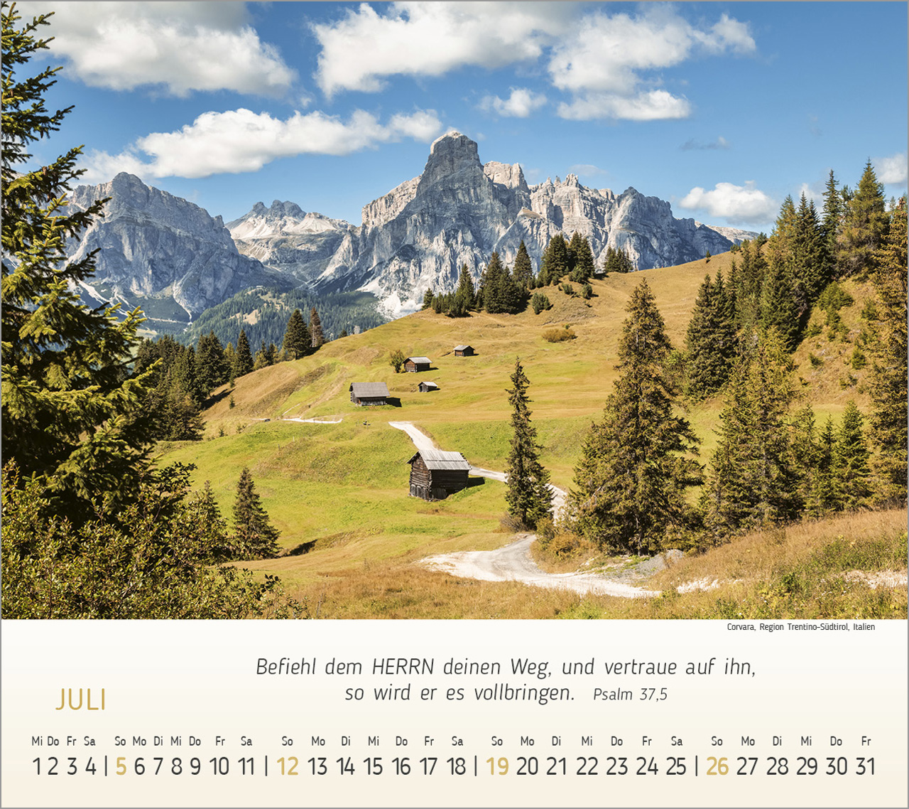 Wunderbare Bergwelt Tischkalender 2026