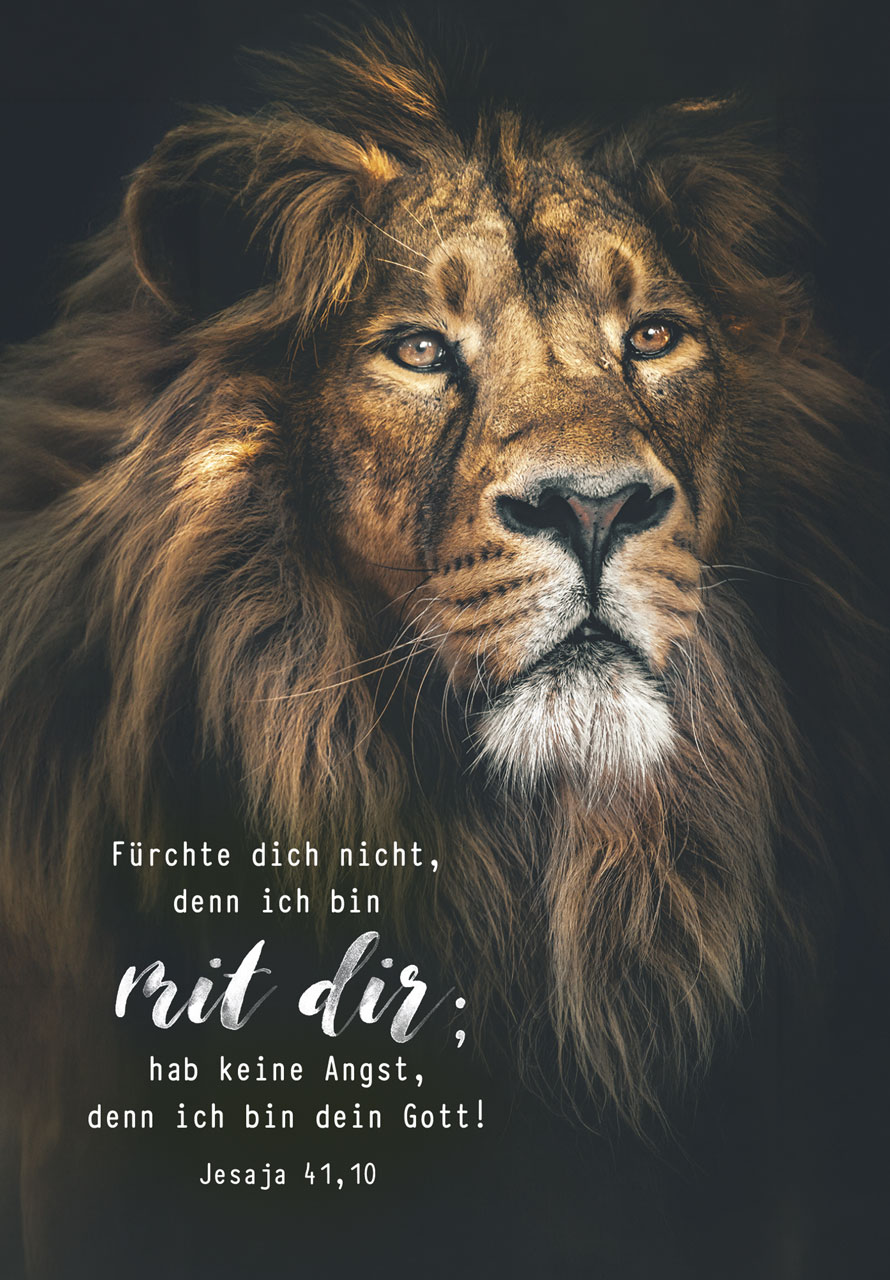 Poster Jahreslosung 2027 schwarzer Löwe A2