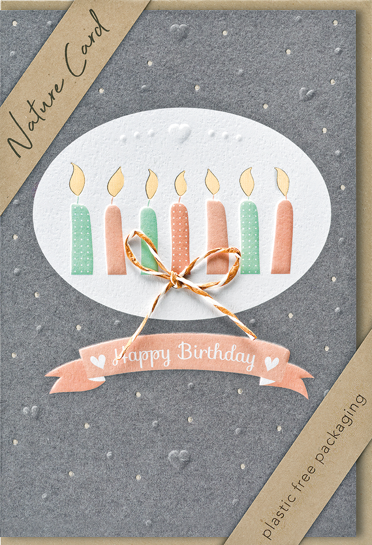 Faltkarte Kerzen -  Anlass: Geburtstag (11,5 x 17 cm)