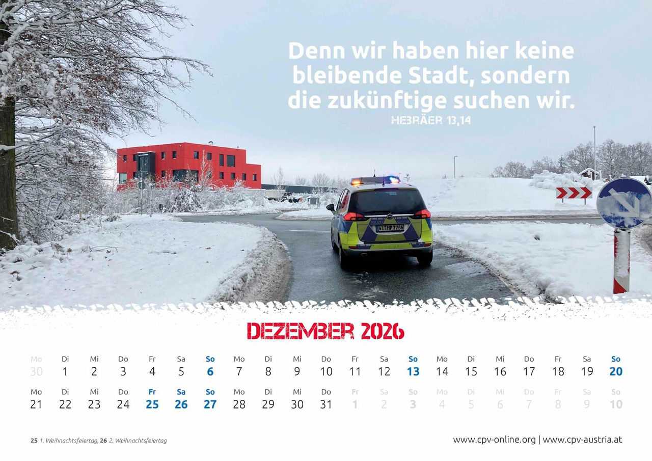 Mit Gott bei der Polizei 2026 -  (29,7 x 21 cm)