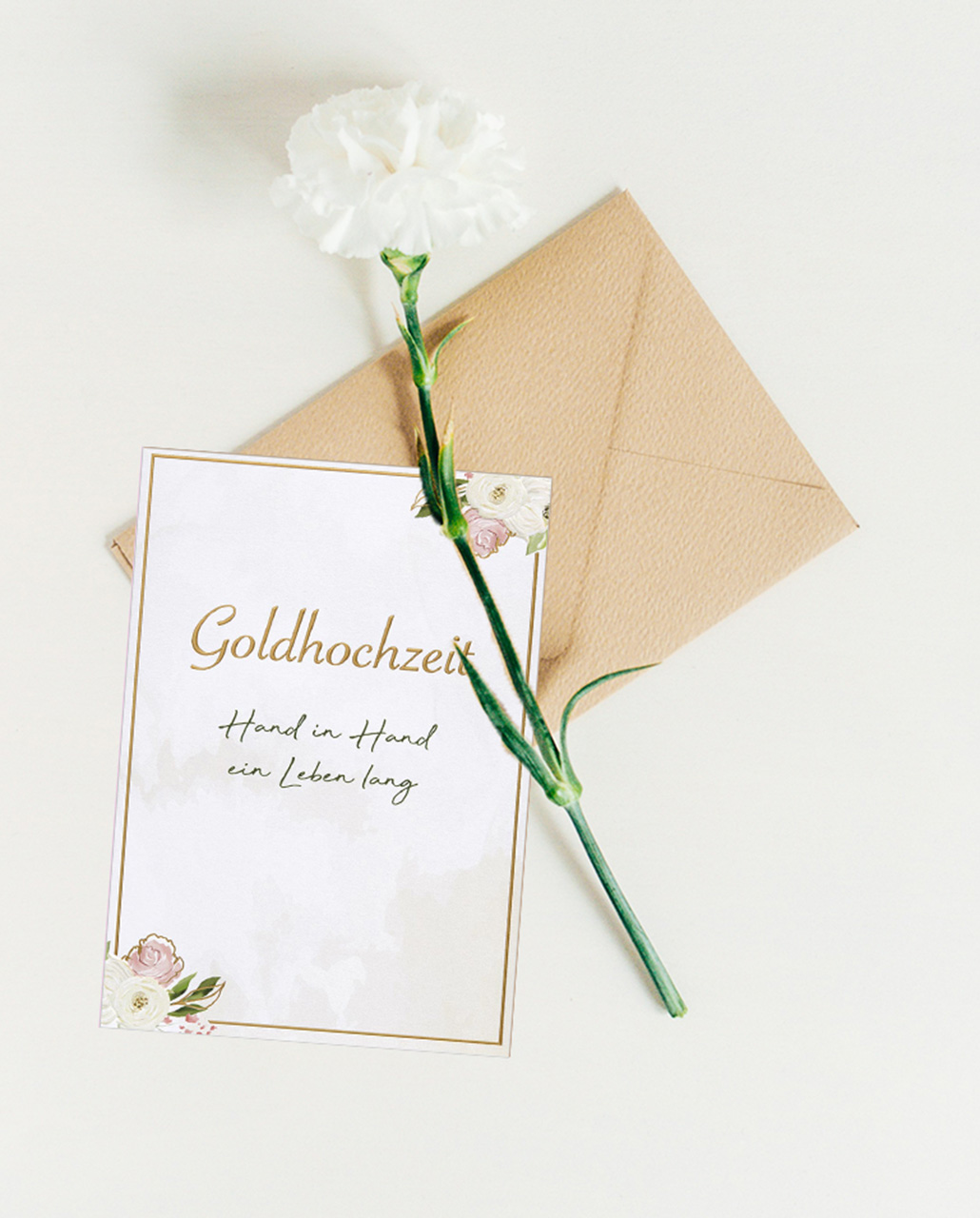 Faltkarte Goldhochzeit Hand in Hand -  Anlass: Goldhochzeit (11,5 x 17 cm)