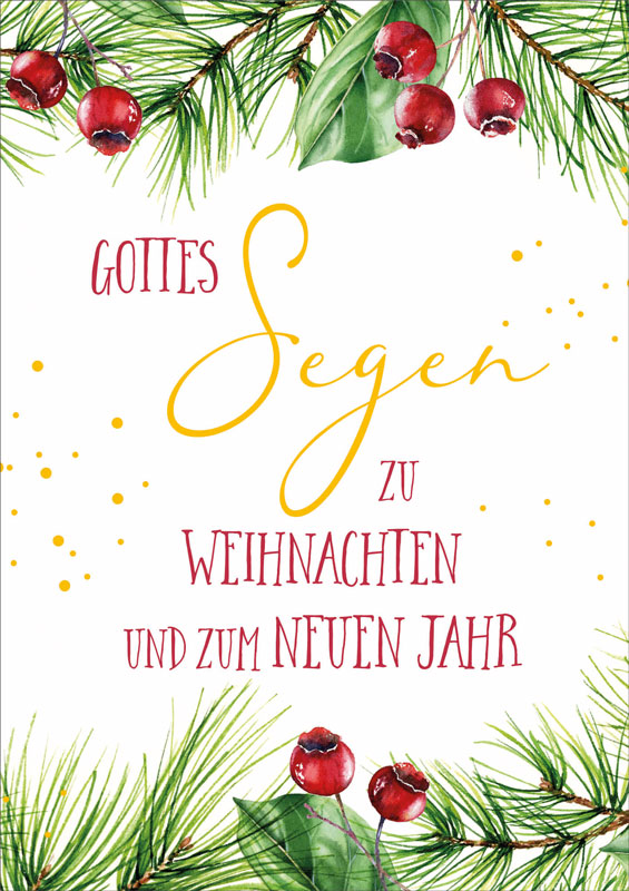 Faltkarte Rote Beeren -  Anlass: Weihnachten (12 x 17 cm)