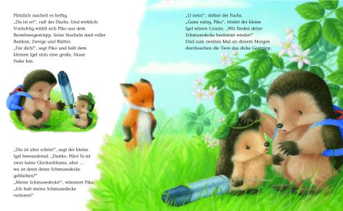 Der kleine Igel und die rote Schmusedecke -  Autor: M. Christina Butler - Hardcover 1. Auflage (23 x 28 x 0,8 cm)