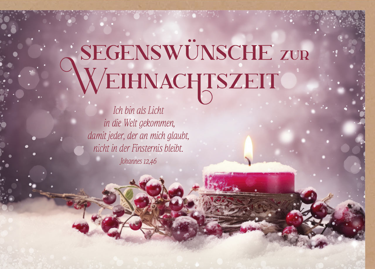 Faltkarte Weihnachten Rote Kerze -  Anlass: Weihnachten (17 x 12 cm)