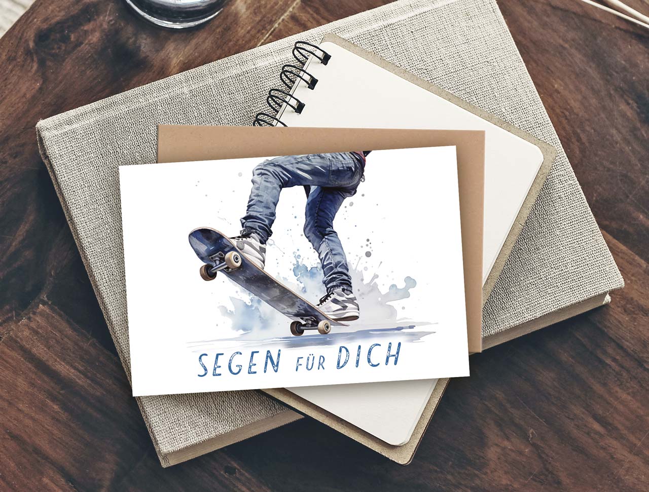 Faltkarte Segen zur Einsegnung/biblischer Unterricht - Skateboard -  Anlass: Einsegnung / biblischer Unterricht (17 x 11,5 cm)