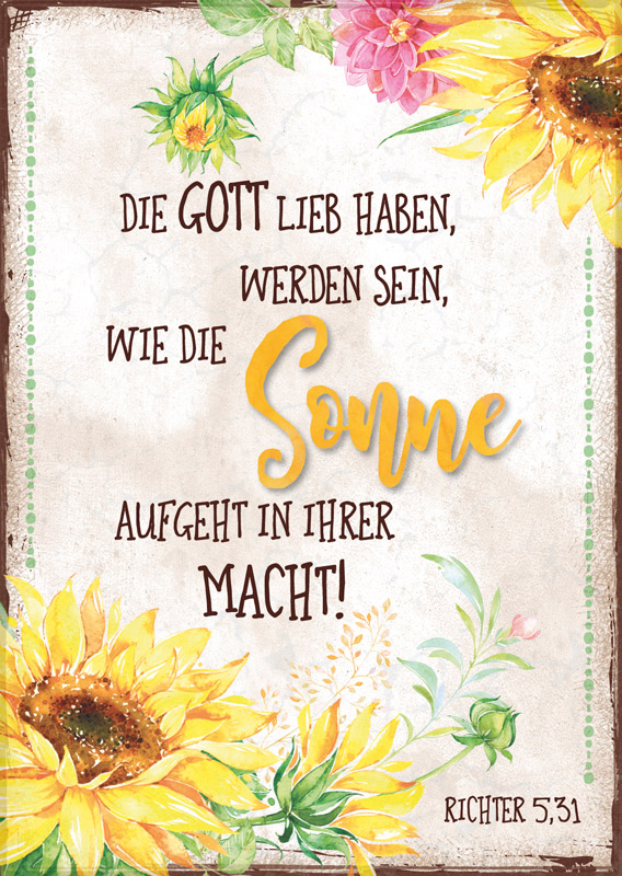 Postkarte Sonnenblumen Vintage -  (10,5 x 14,8 cm)