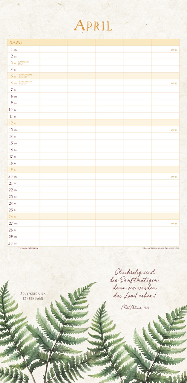 NaturWunder des Schöpfers 2026 - Familienplaner