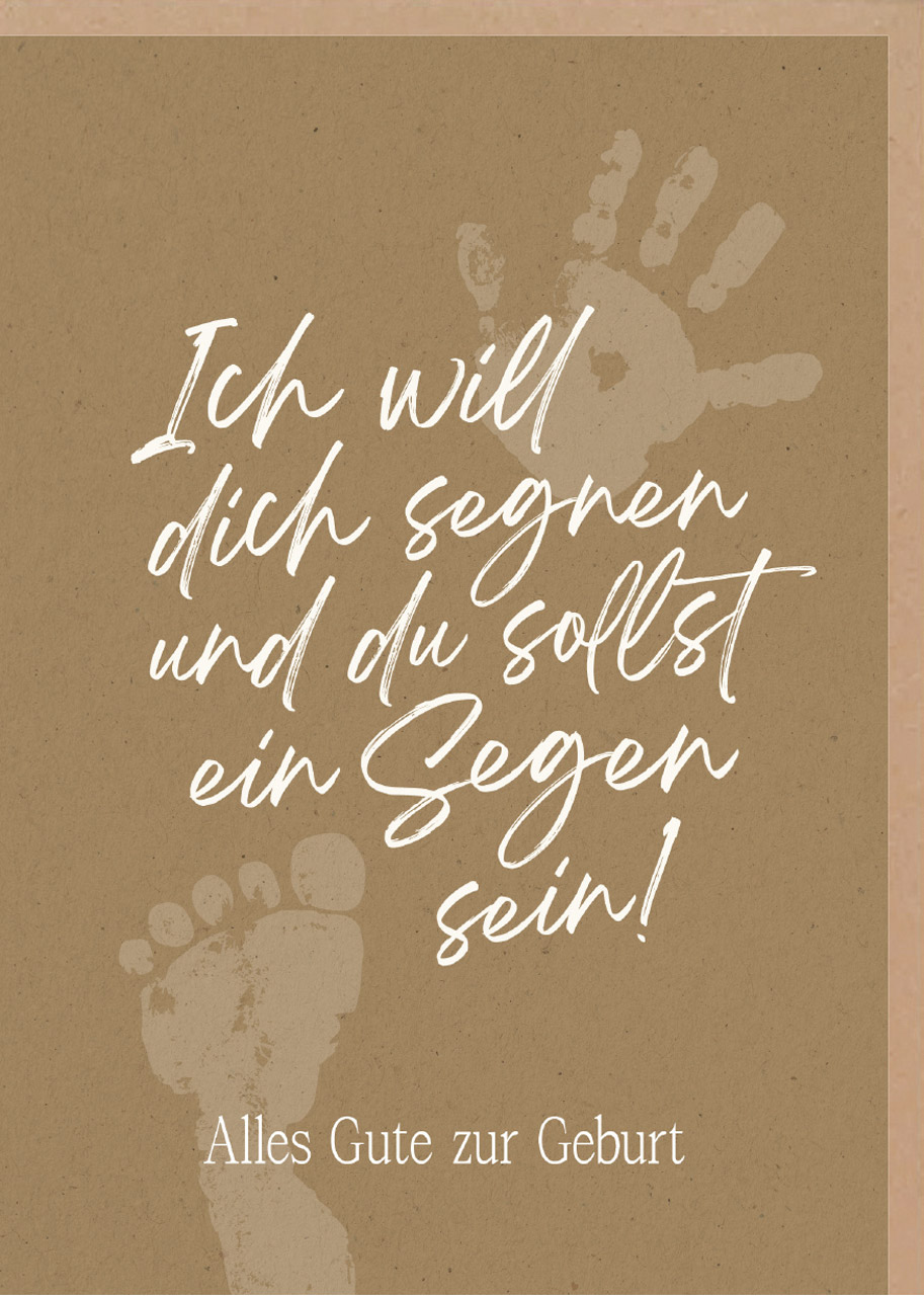Faltkarte Ich will dich segnen -  Anlass: Geburt