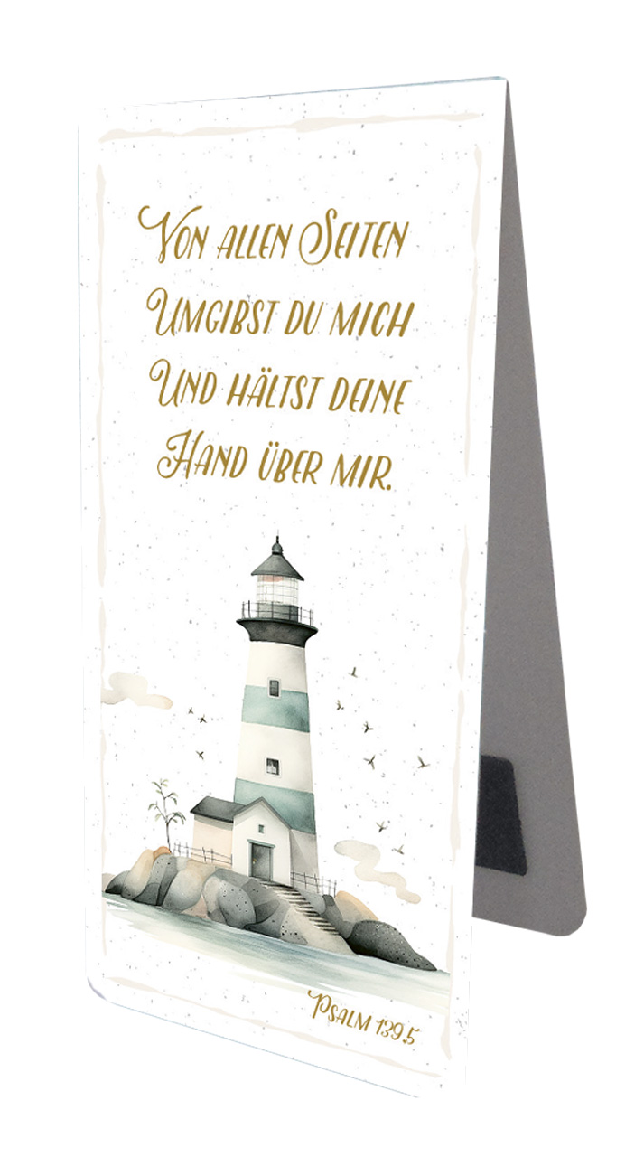 Magnetlesezeichen Leuchtturm -  Anlass: Konfirmation (4,5 x 9,5 cm)