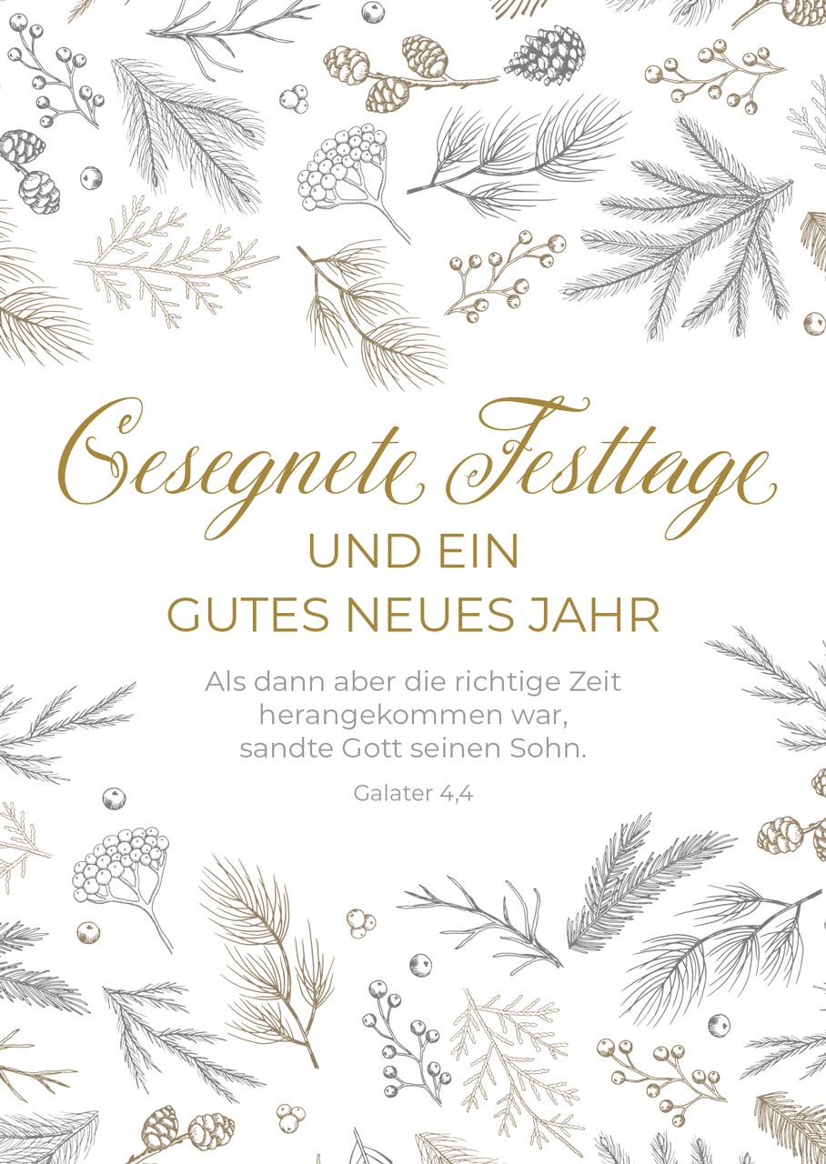 Postkarte gesegnete Festtage -  Anlass: Weihnachten (10,5 x 14,8 cm)