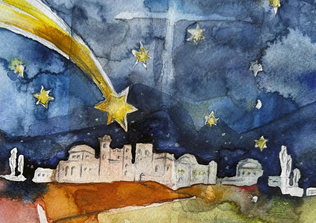 Postkarte "Bethlehem" Simone Riedel -  Anlass: Weihnachten (14,8 x 10,5 cm)