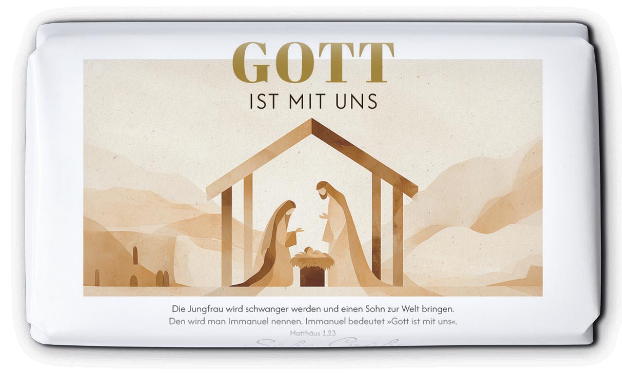 Schokolade Gott ist mit uns