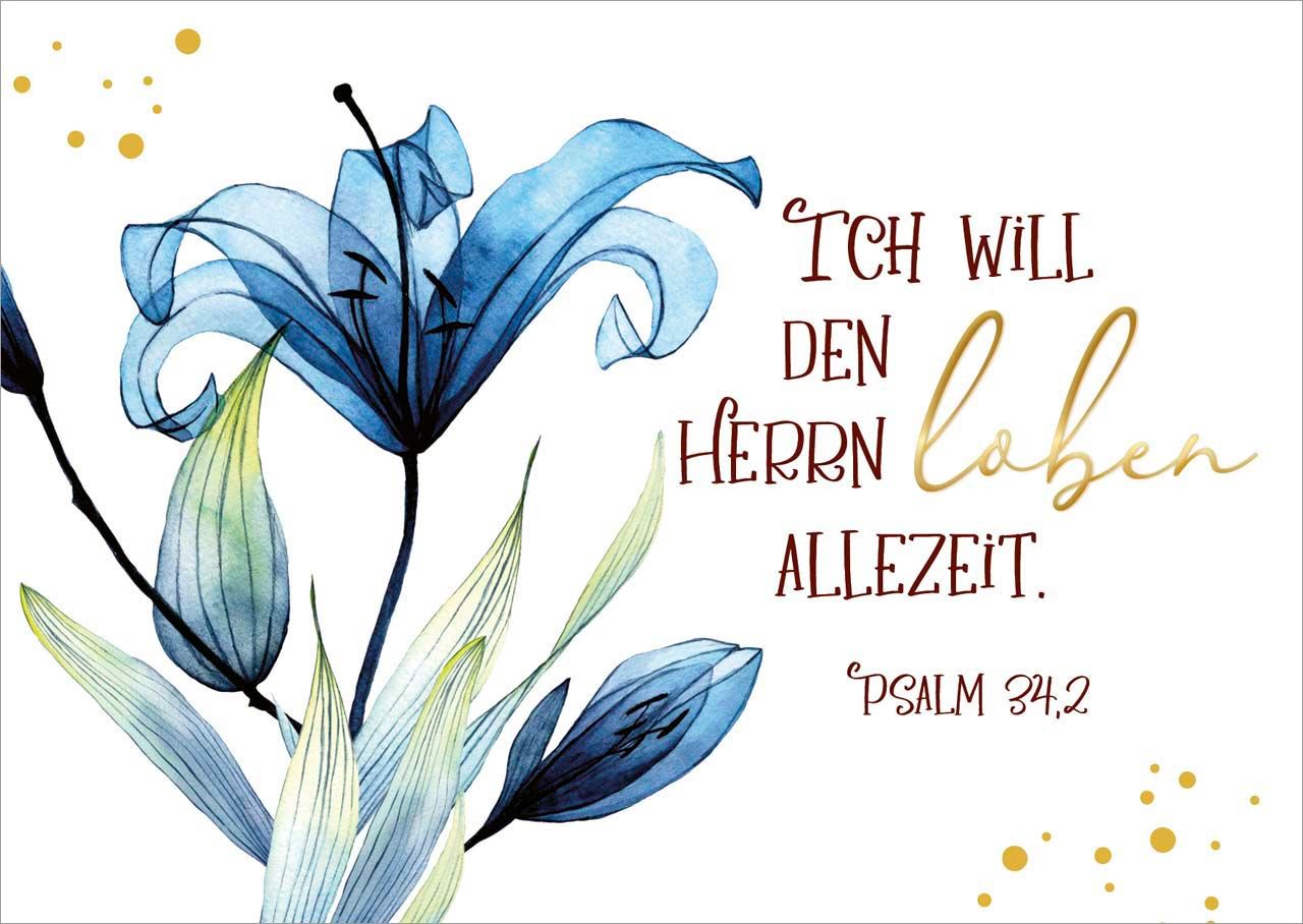 Postkarte Ich will den HERRN loben -  (14,8 x 10,5 cm)