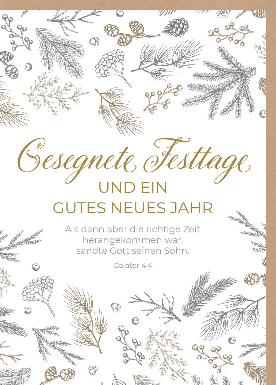 Faltkarte gesegnete Festtage -  Anlass: Weihnachten (12 x 17 cm)