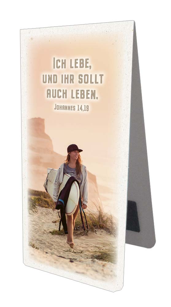 Magnetlesezeichen Ich lebe und ihr sollt auch leben -  (4,5 x 9,5 cm)