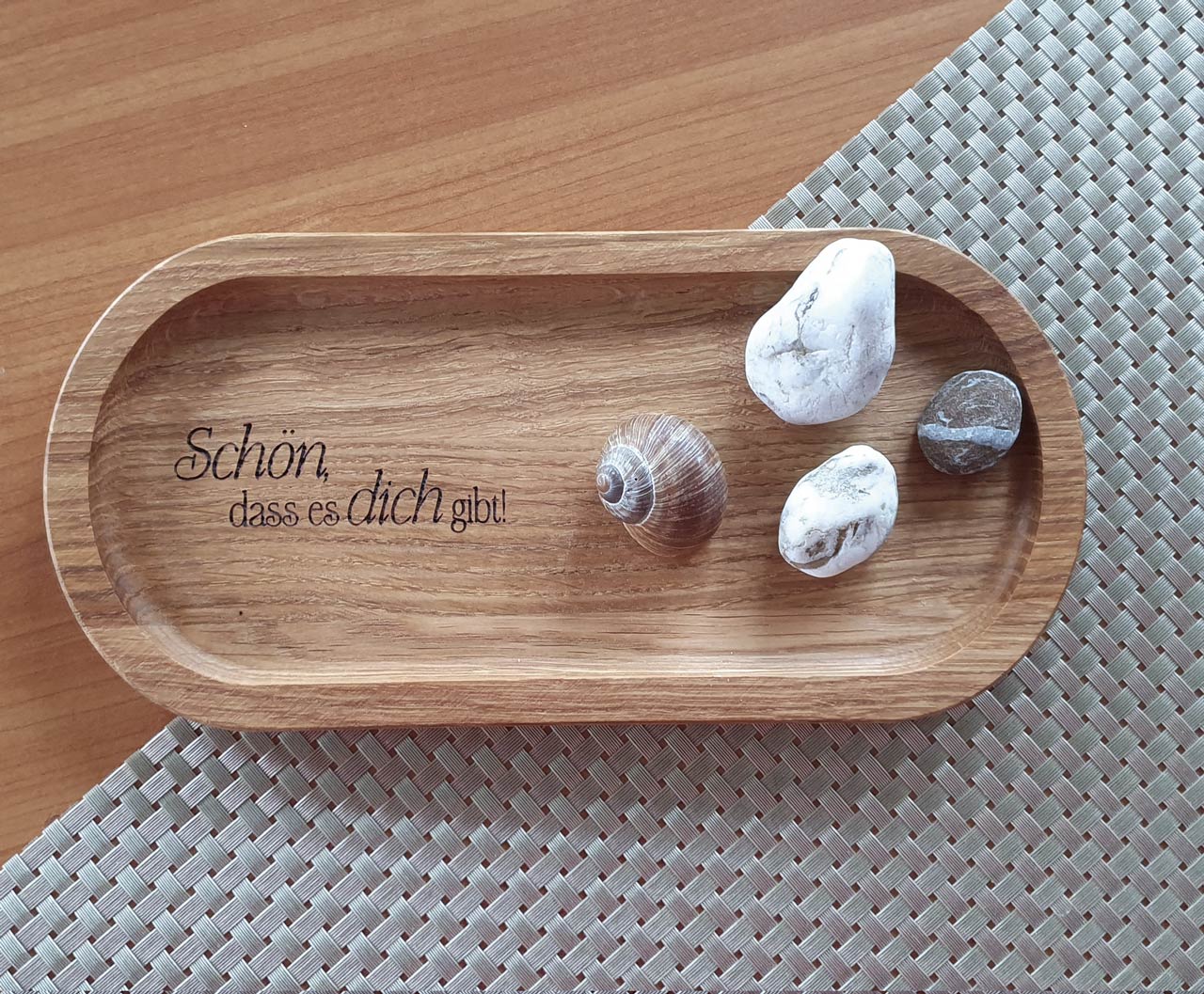 Holztablett - Schön, dass es dich gibt!