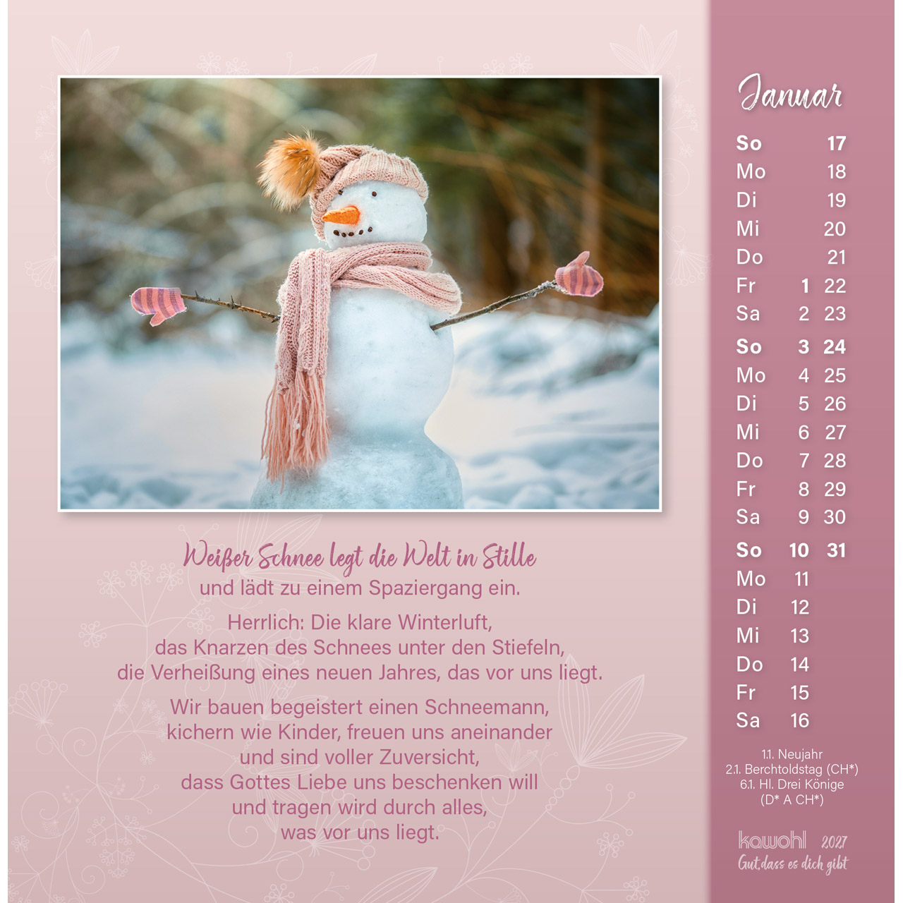 Gut, dass es dich gibt 2027 -  (16 x 16 x 0,1 cm)