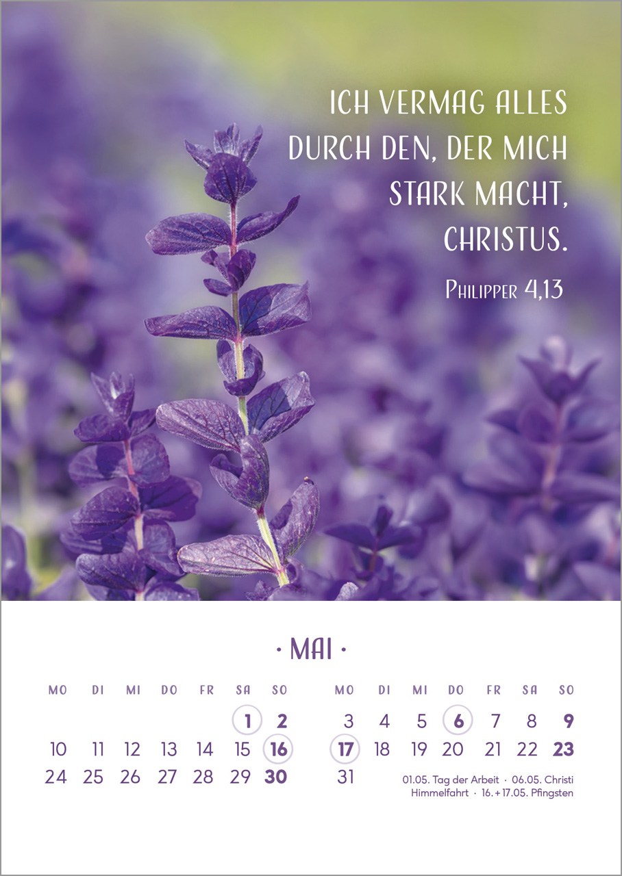 Zarte Blumengrüße 2027 – Tischkalender mit Holzaufsteller