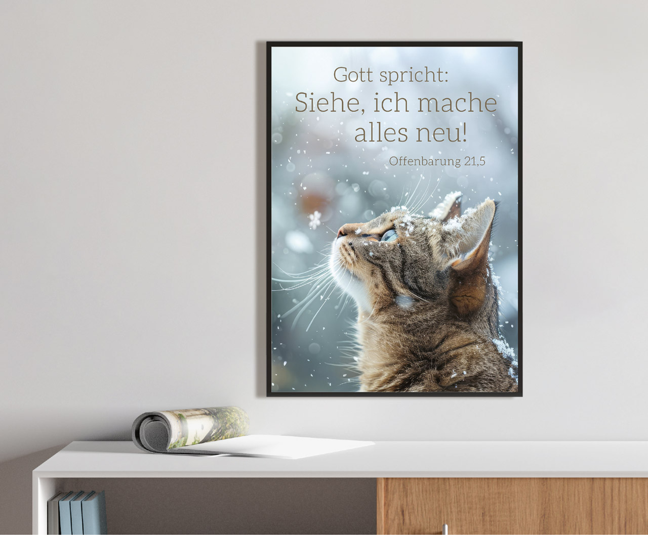 Poster Jahreslosung 2026 Katze A2