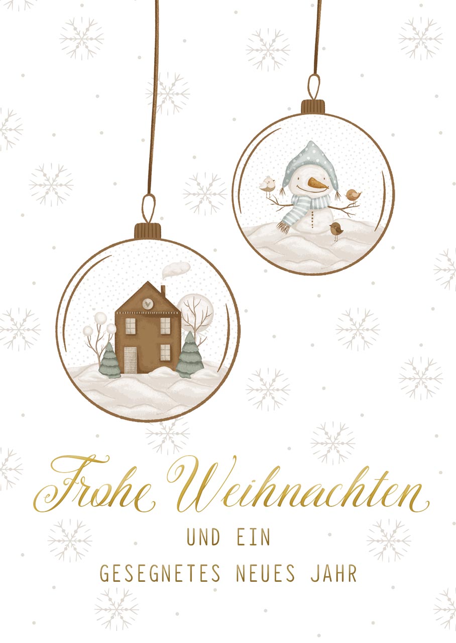 Postkarte Christbaumkugeln -  Anlass: Weihnachten (10,5 x 14,8 cm)