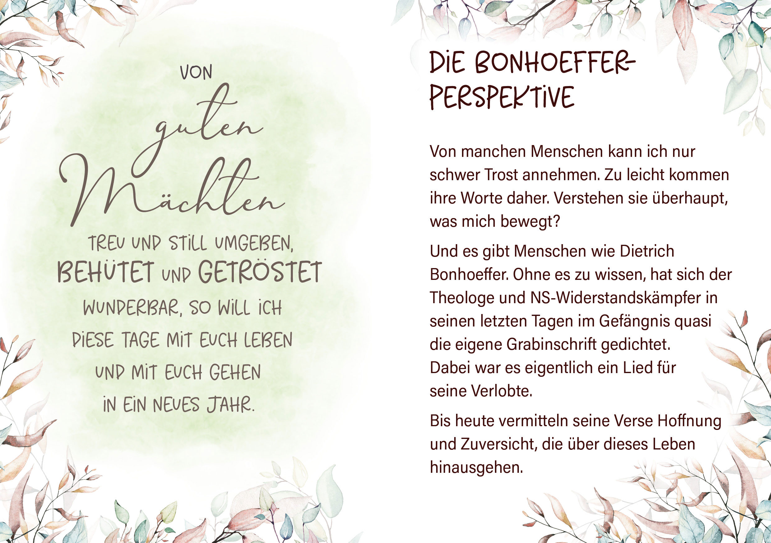 Grußheft - Von guten Mächten treu umgeben -  Anlass: Trost Autor: Dietrich Bonhoeffer (10,5 x 14,8 cm)