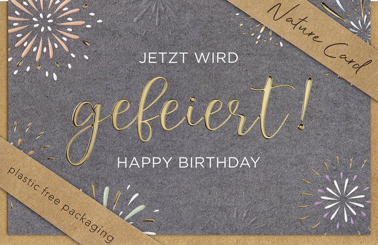 Faltkarte Jetzt wird gefeiert! -  Anlass: Geburtstag (11,5 x 17 cm)