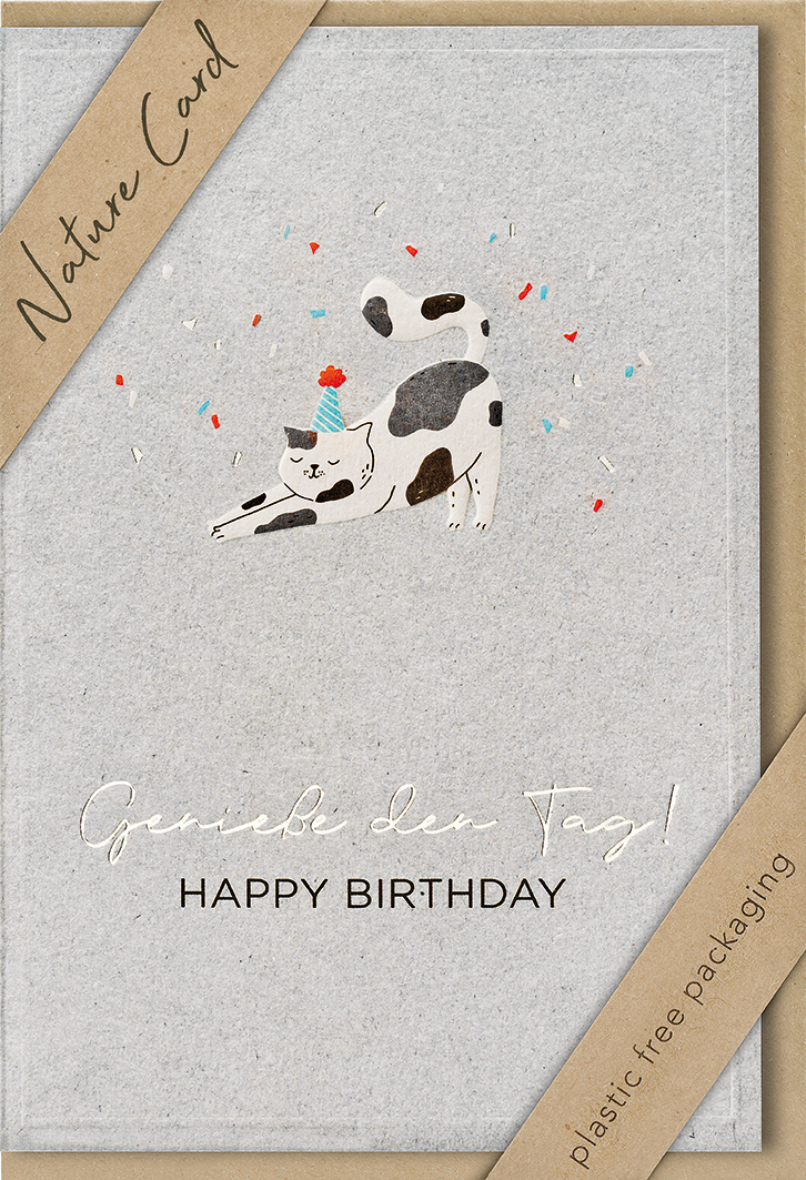 Faltkarte Katze -  Anlass: Geburtstag (11,5 x 17 cm)