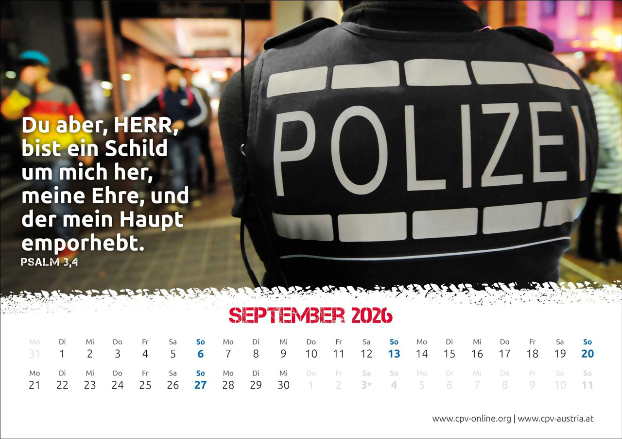 Mit Gott bei der Polizei 2026 -  (29,7 x 21 cm)