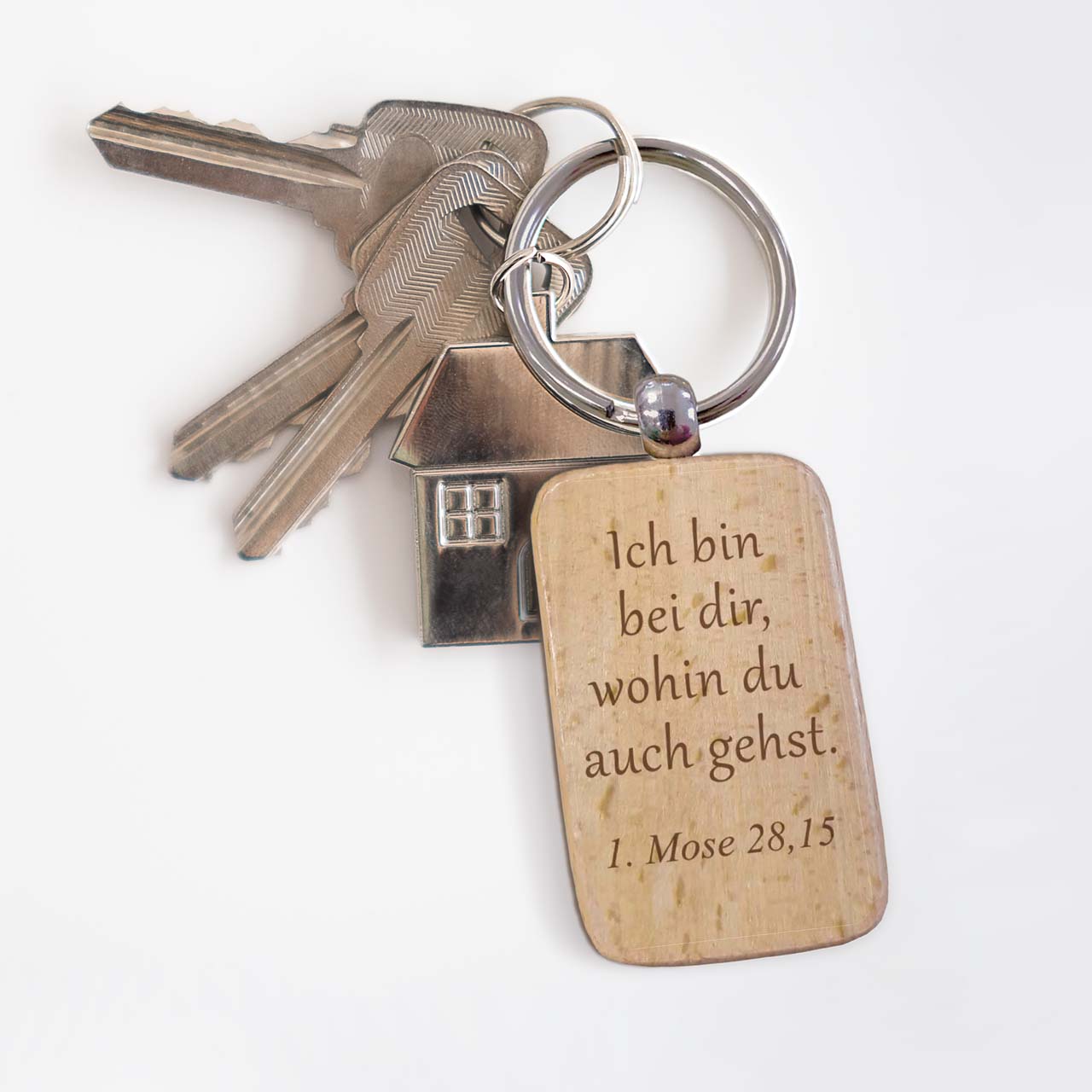 Schlüsselanhänger Ich bin bei dir... -  (5,4 x 3,4 x 0,4 cm)