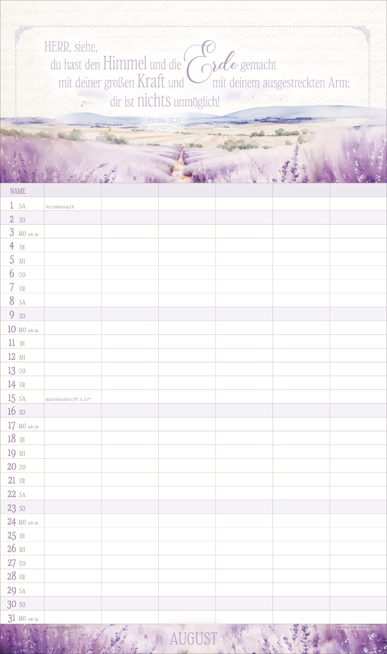 Poesie Familienplaner 2026