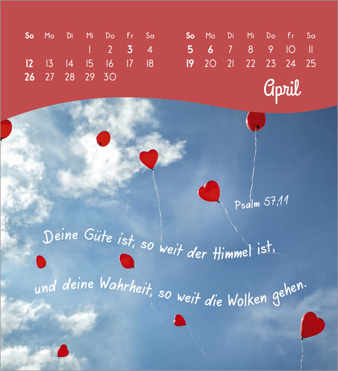 Von Herzen ein glückliches Jahr Tischkalender 2026