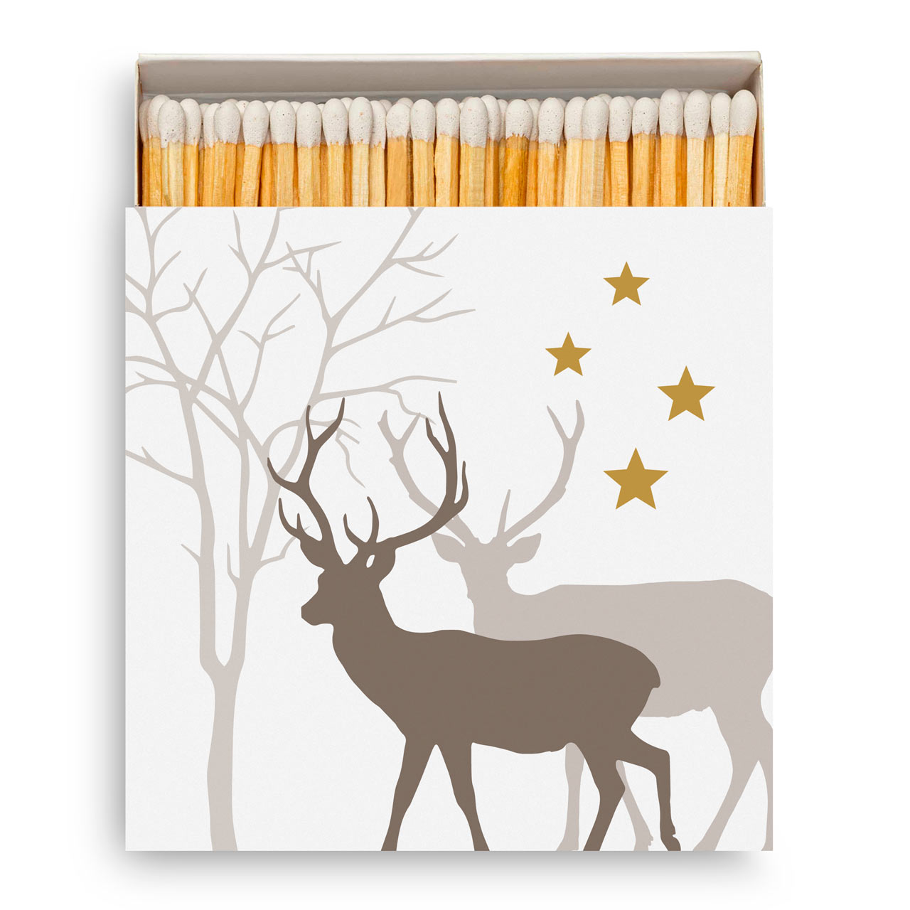 Streichhölzer Winter Hirsch -  Anlass: Weihnachten (11 x 11 x 3 cm)