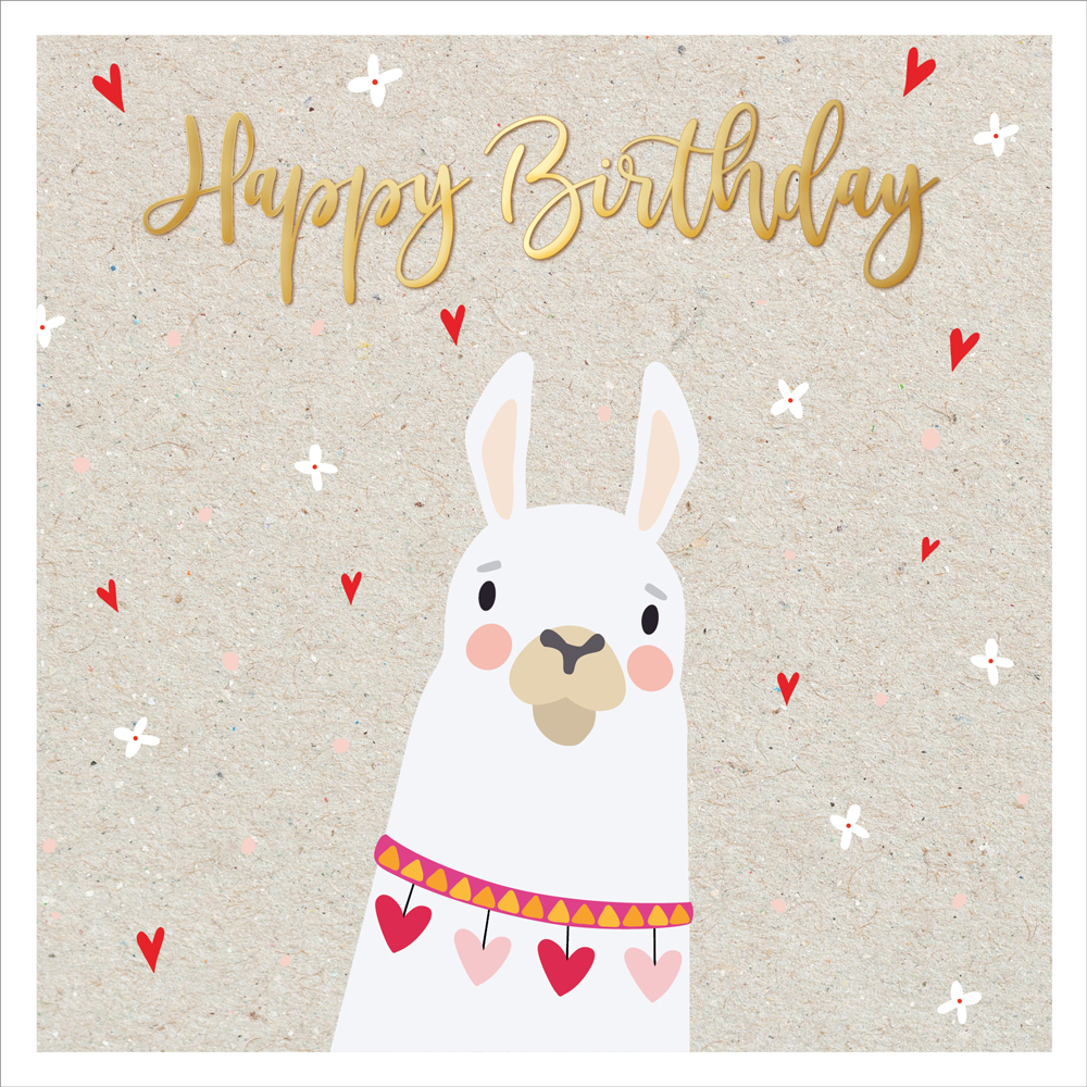 Faltkarte Lama -  Anlass: Geburtstag (15,5 x 15,5 cm)