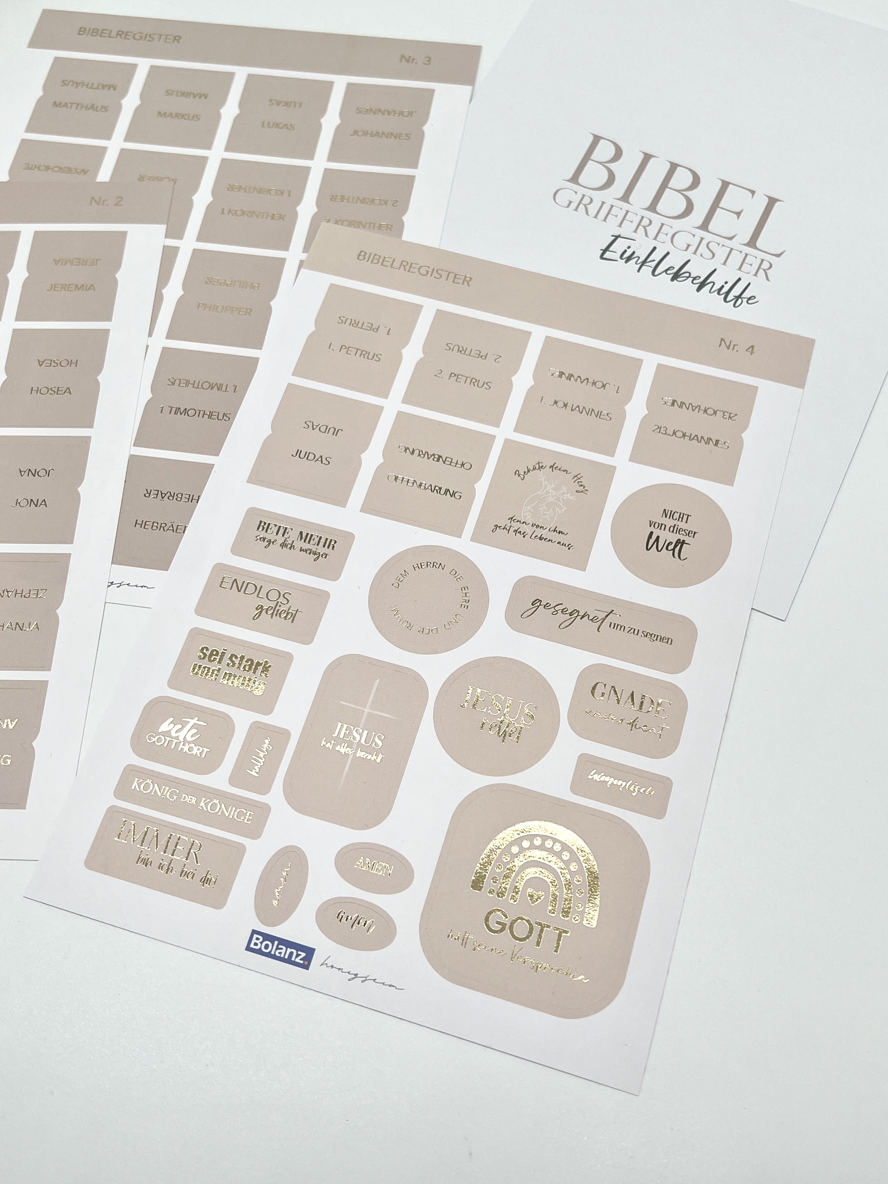 Bibel-Griffregister Cremefarben mit Goldveredelung -  (16 x 22 cm)