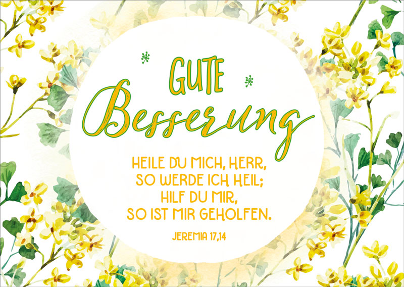 Postkarte Gute Besserung -  Anlass: Krankheit (14,8 x 10,5 cm)