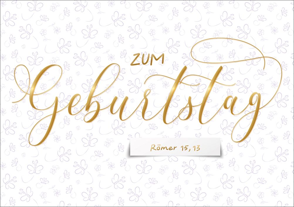 Faltkarte Schmetterlingstapete -  Anlass: Geburtstag (17 x 12 cm)