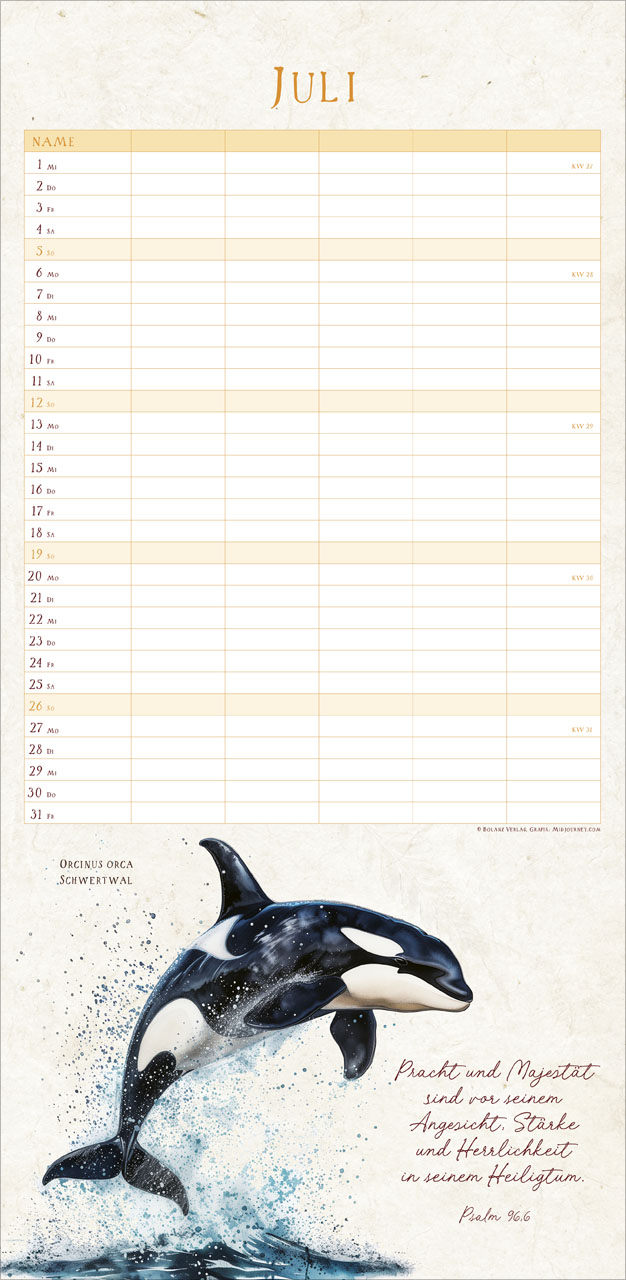 NaturWunder des Schöpfers 2026 - Familienplaner