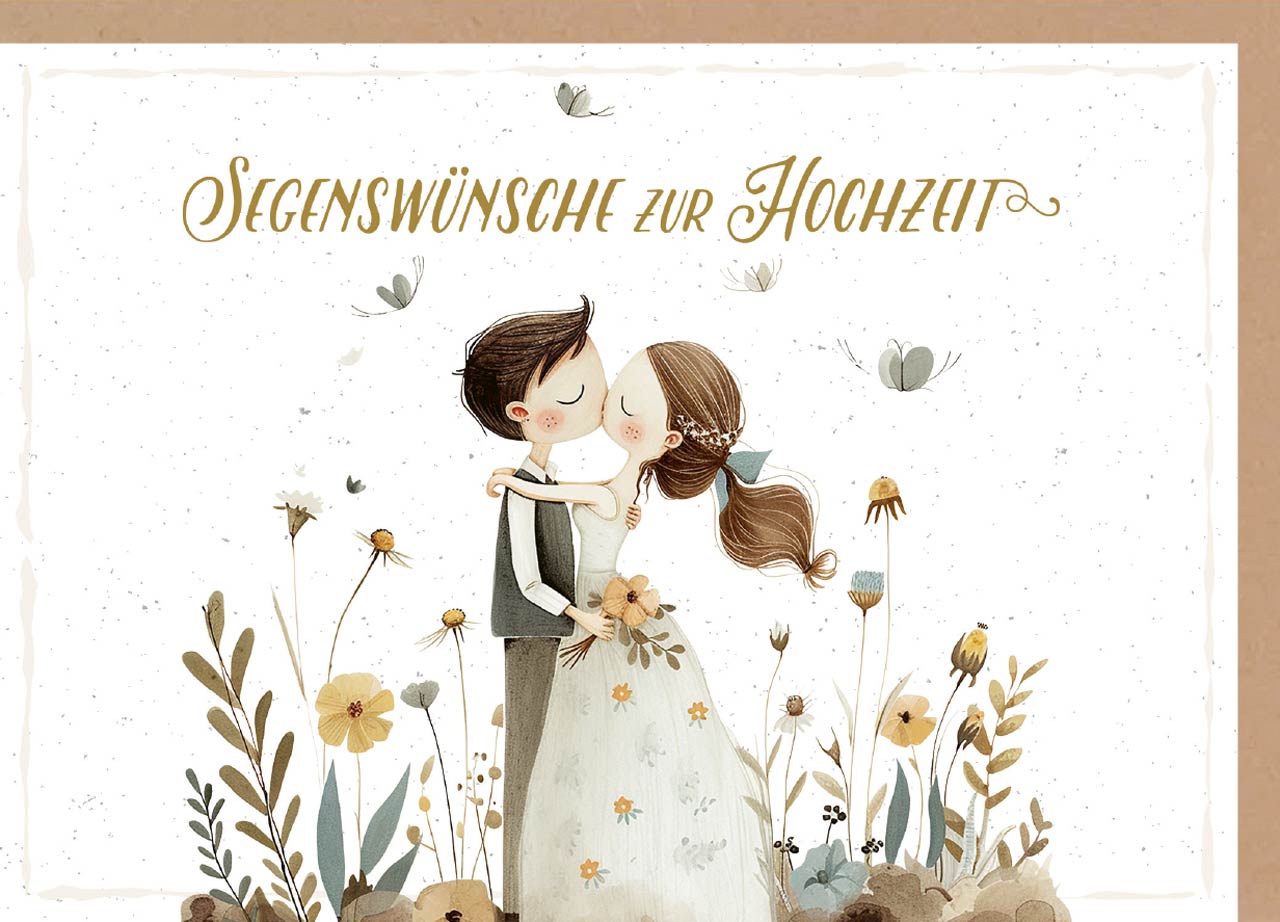 Faltkarte Liebespaar -  Anlass: Hochzeit (17 x 12 cm)