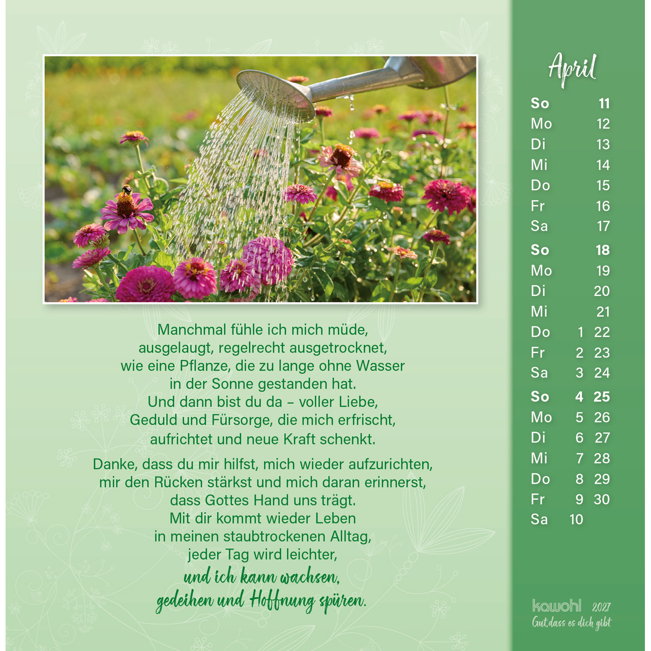 Gut, dass es dich gibt 2027 -  (16 x 16 x 0,1 cm)