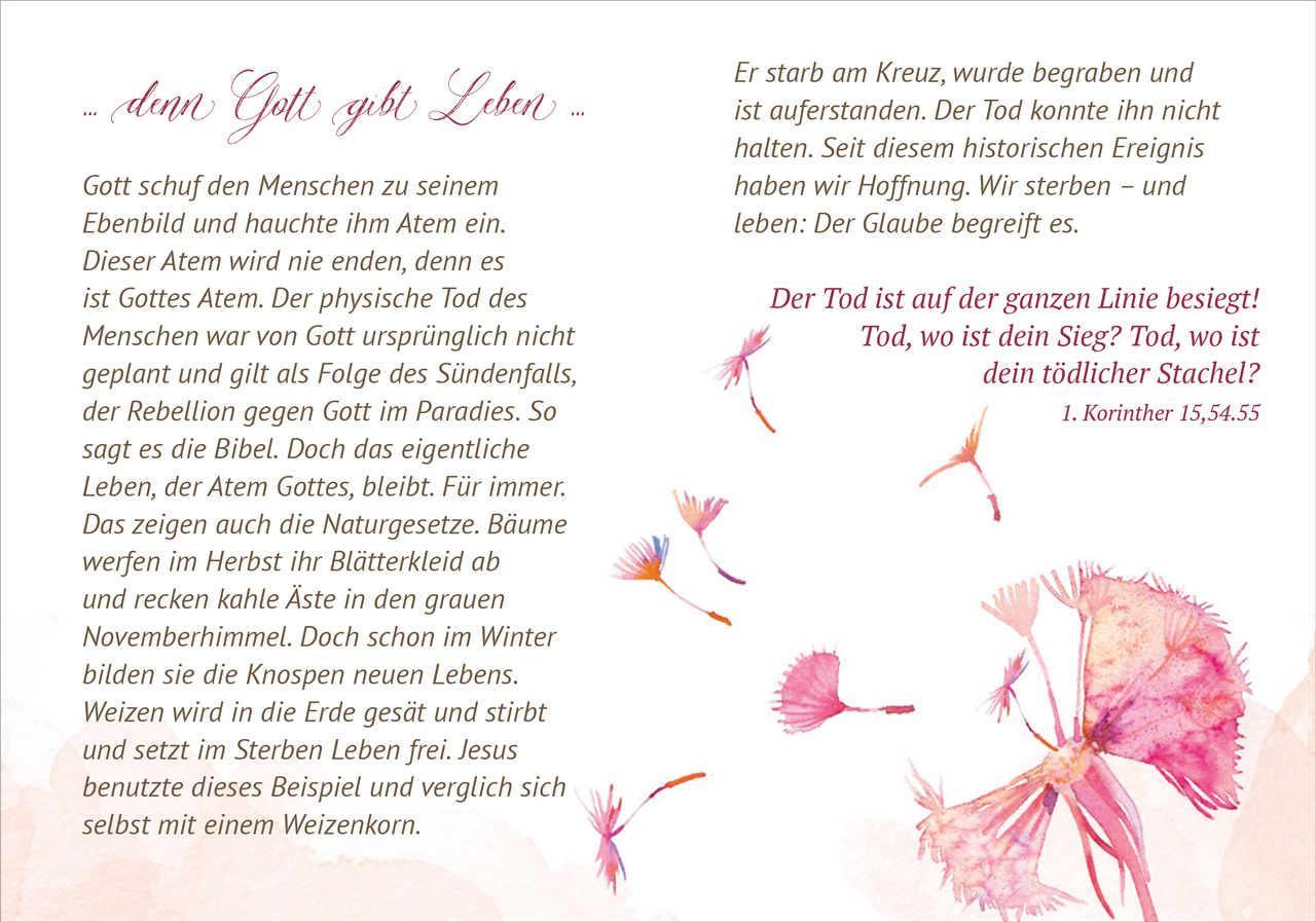 Grußheft - Mit Hoffnung leben -  Anlass: Trost Autor: Erich Remmers (10,5 x 14,8 cm)