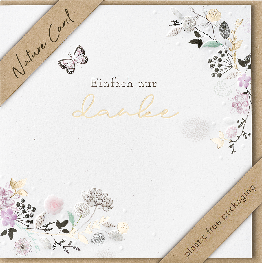 Faltkarte Einfach nur danke -  Anlass: Dank (15,5 x 15,5 cm)